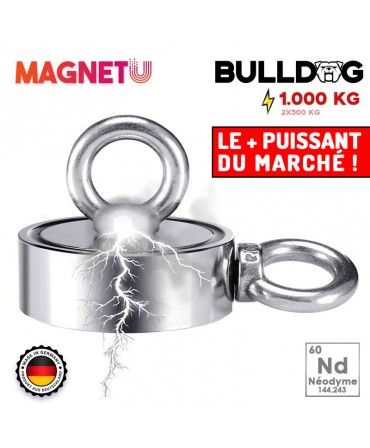 AIMANT NÉODYME BULLDOG 1.000 KG (2 X 500 KG) AIMANT NÉODYME BULLDOG 1.000 KG (2 X 500 KG)